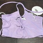 Princess Polly NWT purple Zamia cutout front detail ribbed rib neck tie top us 2 Photo 1