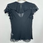 J.Crew J.‎ Crew All Over Ruffle Chiffon Blouse Sheer Layered Romantic Delicate Black S Photo 6
