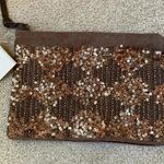 Pottery Barn  new with tags brown beaded pouch Photo 0