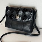 Brighton Black Leather Crossbody Shoulder Bag Heart Lock Woven with Wallet Photo 1