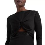 Safiyaa BLACK Cutout Beaded Belt Gown with Gun Metal, Size FR42 US10 NWT $2,615 Photo 3