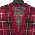 Ralph Lauren VTG Polo Mohair Blend Red Black Plaid Cardigan Sweater Women's Sz M Photo 1