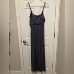 Kaileigh  Navy Blue Diamond Geometric Patterned Wide Leg Sleeveless Jumpsuit Photo 9