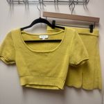 Knitted Mini Skirt Set Yellow Size M Photo 1