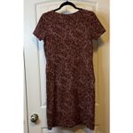 Duluth Trading Co Dress XS Womens Maroon Floral Natural Stretch Knee Length # Red Photo 1