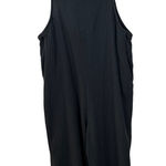 Easel Los Angeles Womens Medium Black Textured Wide Leg Jumpsuit Overalls Cotton Photo 0
