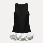 ZARA  dress jumpsuit scort ruffled black bodycon fitted evening Photo 12