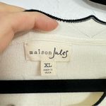 Maison Jules  Cream Black Scalloped Fit Flare Mini Dress Womens XL Preppy Spring Photo 7