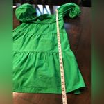 Green Tiered Poof Sleeve Knee Length Dress Sz M Size M Photo 7