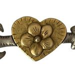 Arizona Jeans The Original Arizona Jean Company Brooch Pin Vintage Floral Heart Gold Tone Photo 0