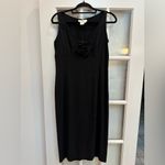 Doncaster Vintage Silk Goth Formal Midi Dress Rosette Detail Size 8 Cocktail Photo 2