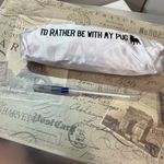 I’d rather be with my Pug Zippered Pouch White Photo 7