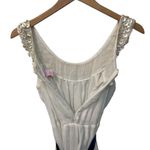 Alloy Gauzy White Dress Navy blue ribbon belt with button neckline S spring Photo 4