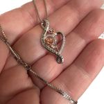 I Love You To The Moon And Back Rose Heart Sterling Silver Necklace Photo 3