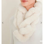 Chico's Scarf & Headband Set Faux Fur Cream Beige Pull Through Scarf Photo 2