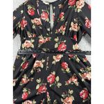 Clothing Obsessed Company Short Romper Women 1X Curvy Floral‎ Cottagecore Boho Black Photo 4