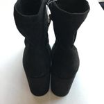 ASOS Chunky Heeled Ankle Boots Side Zipper Sock Size UK 6 US Size 7 Black Bootie Photo 3