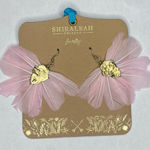 Shiraleah  CHICAGO Chantae Pink Feather Earrings Boho Dangle Hoops NWT Photo 0