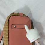 Dooney & Bourke Beacon Weave Coral Pink Zip Tote Purse Bag Photo 6