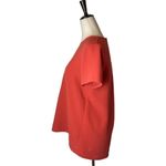 Madewell  Orange Crew Neck Keyhole Neck Short Sleeve Tailored Pleated Top Size XS Photo 4