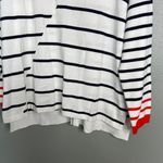 Lane Bryant NWT Lane‎ Bryant Asymmetrcial Black White Stripe w/ Orange Zip Back Top 18/20 Photo 6