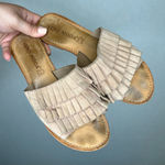 VERO MODA  |‎ Tan Fridge Slip Slide On Sandals with Textured Pleats 9 Photo 0