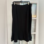 DD Collection Silk Black Ruffle Hem Midi Skirt Work Career Cocktail Size 14 Photo 2