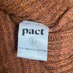 Pact  Women's Brown Rib Knit Long Sleeve Pullover Sweatshirt Sweater Top Size S Photo 3