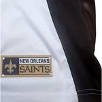 Majestic  Saints T Shirt Womens White Black Criss Cross V Neck Bling Fan Size M Photo 4