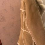 Steve Madden - Rare Genuine leather faux fur Vintage sherpa coat tan and cream M Photo 14