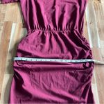 Michael Stars  Wine Burgundy Mini Dress Ruched NWOT Photo 7