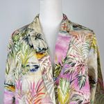 Johnny Was  Linen Tropical Palm Blazer Floral Embroidered Boho Jacket Size S Photo 2