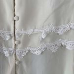 Jordan Petite Vintage White Lace Trim Button Front Blouse Long Sleeve Romantic C Size 8 Photo 1