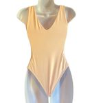 Showpo Baby Pink Deep V Snap Closure Cheeky Bodysuit Sz 2 Balletcore Lagenlook Pink Photo 1