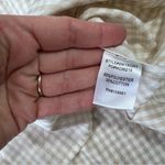 Sunny Leigh  beige gingham button down babydoll blouse Photo 4