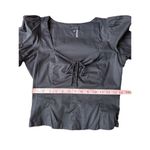 1. State  Women's Puff Sleeve Cinched Front Sweetheart Top In Black Photo 10