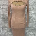 House Of Harlow 1960 Tan Ribbed Cutout Midi Sweater Dress Size M Photo 0