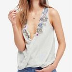 Free People Frida Embroidered Faux-Wrap Tank Small Photo 0