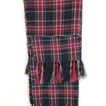 Steve Madden Blanket Scarf Fringe Fuzzy Soft Plaid Black Red 28.5x84 Photo 0