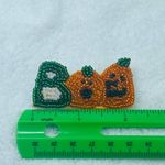 BOO Pumpkin Halloween Jewelry Pin Brooch Seed Bead on Leather Like Backing Photo 9