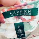 Ralph Lauren Lauren  100% Linen Button Up Top Floral Size 2X Coastal Feminine Photo 6