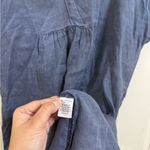 Sundance  100% Linen Slate Blue Tunic Midi Dress Photo 3