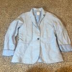 Gap  Women Light Blue Linen Blend Single Button Blazer Size 6 Photo 0