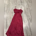 ASTR  Burgundy Satin Midi Dress Photo 7