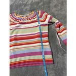David Brooks Multicolor‎ Striped Sweater With Crocheted Neckline Long Sleeves PM Pink Size undefined Photo 5