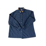 Vintage 90s Premier International Denim Blouse Womens M Removable Collar Pumpkin Blue Size M Photo 11