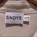 SNDYS Revolve Rising Satin Button Down Shirt Champagne Size 4 Photo 4