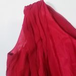 Jay Godfrey  100% Silk Red Chiffon One Shoulder Long Gown Photo 4