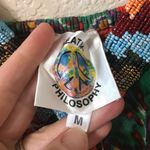 Philosophy Beatnik Boho Hippie Tiered Beaded Cotton Maxi Dress Red - Size Medium Photo 3