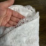 Strapless Mini Wedding Homecoming Prom Formal Dress Floral Lace No Label XS White Photo 11